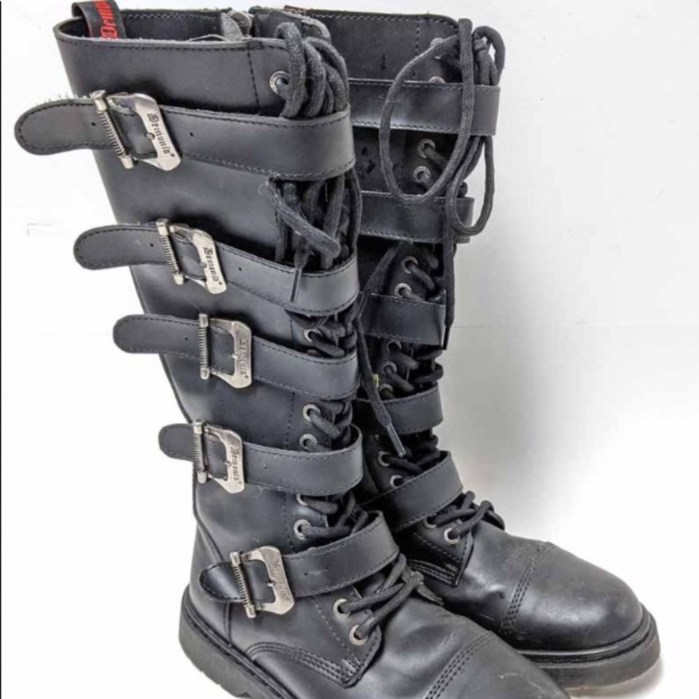Demonia Defiant 420 Black Vegan Leather Boots